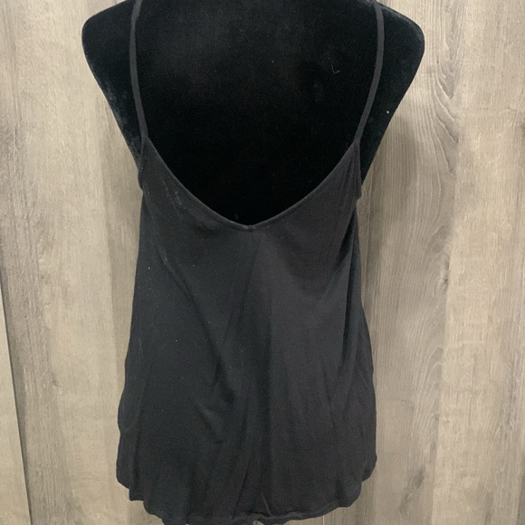 Express Fashions Spaghetti Straps Decorative Front Black Tank Top Women's XS - Picture 4 of 7